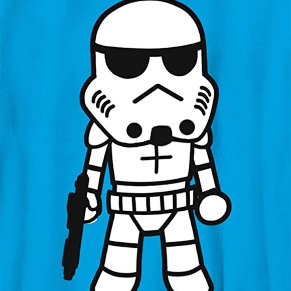 NWT Star Wars Boys Turquoise Big Simple Trooper Cartoon Graphic T-Shirt - Picture 3 of 3